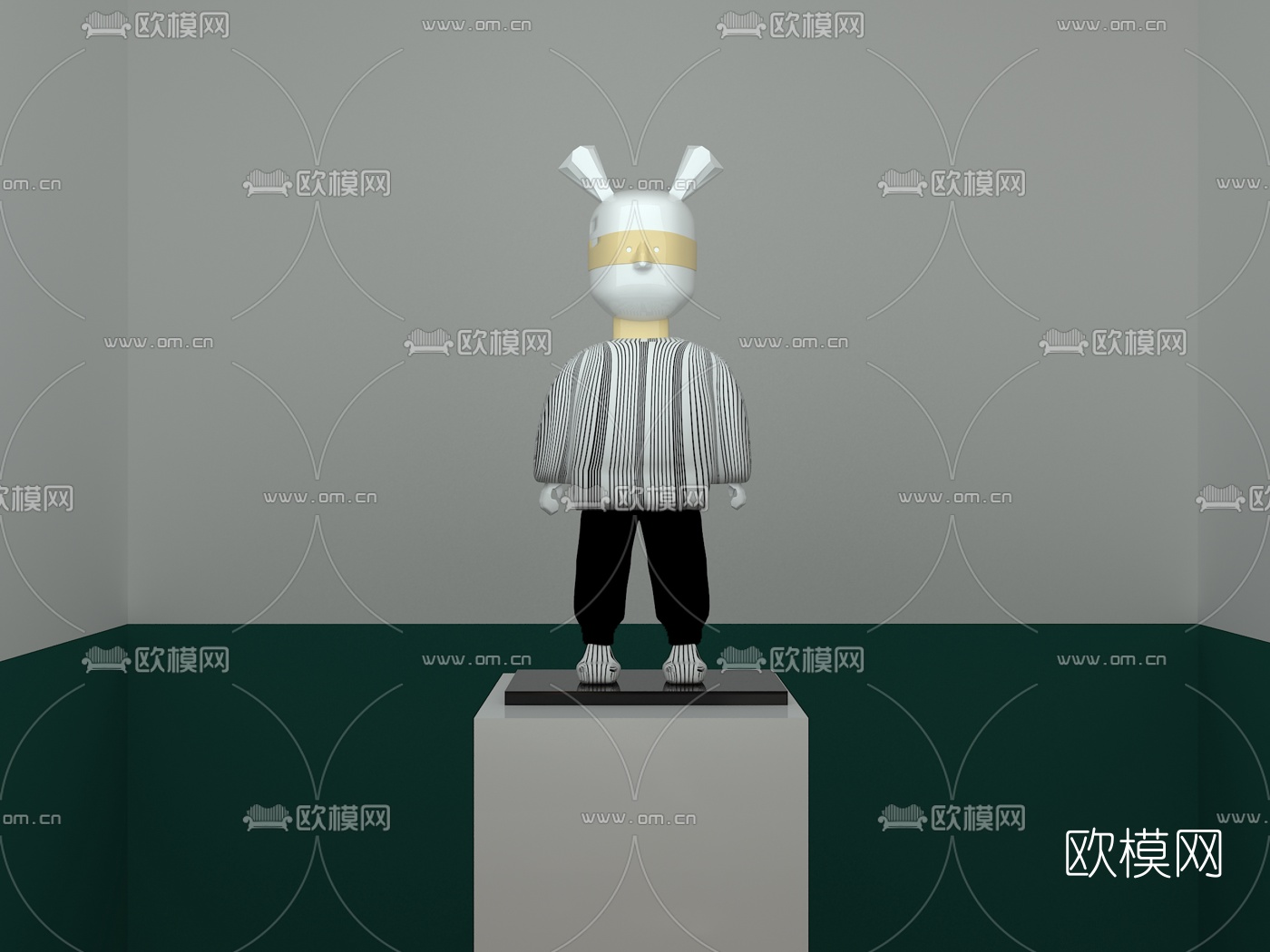 现代小人雕塑摆件免费3d模型