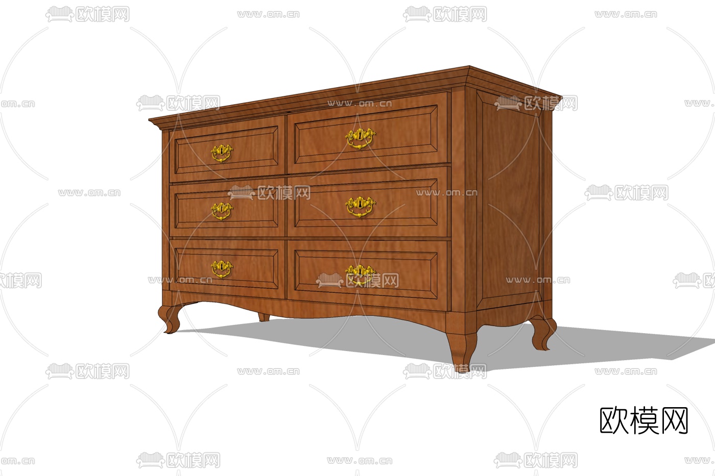 简欧装饰柜免费su模型下载