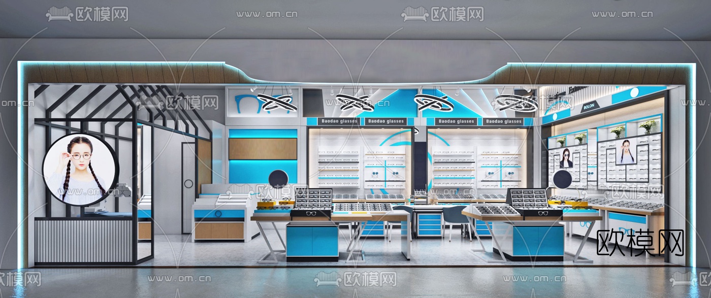 现代眼镜店3d模型