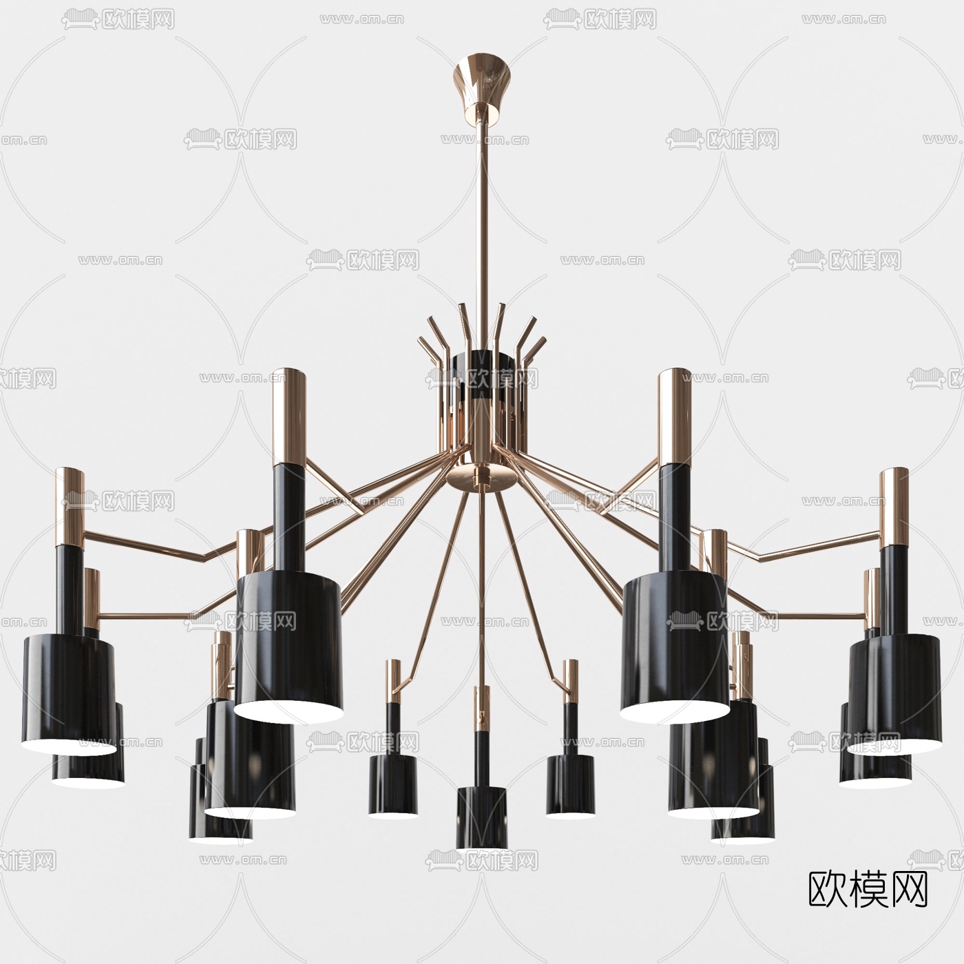 现代金属吊灯3d模型