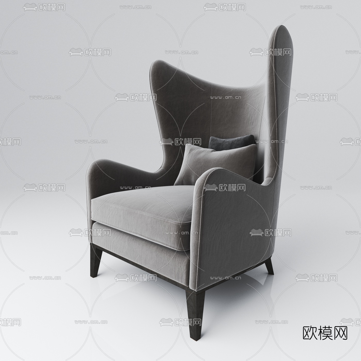 现代布艺单人沙发3d模型