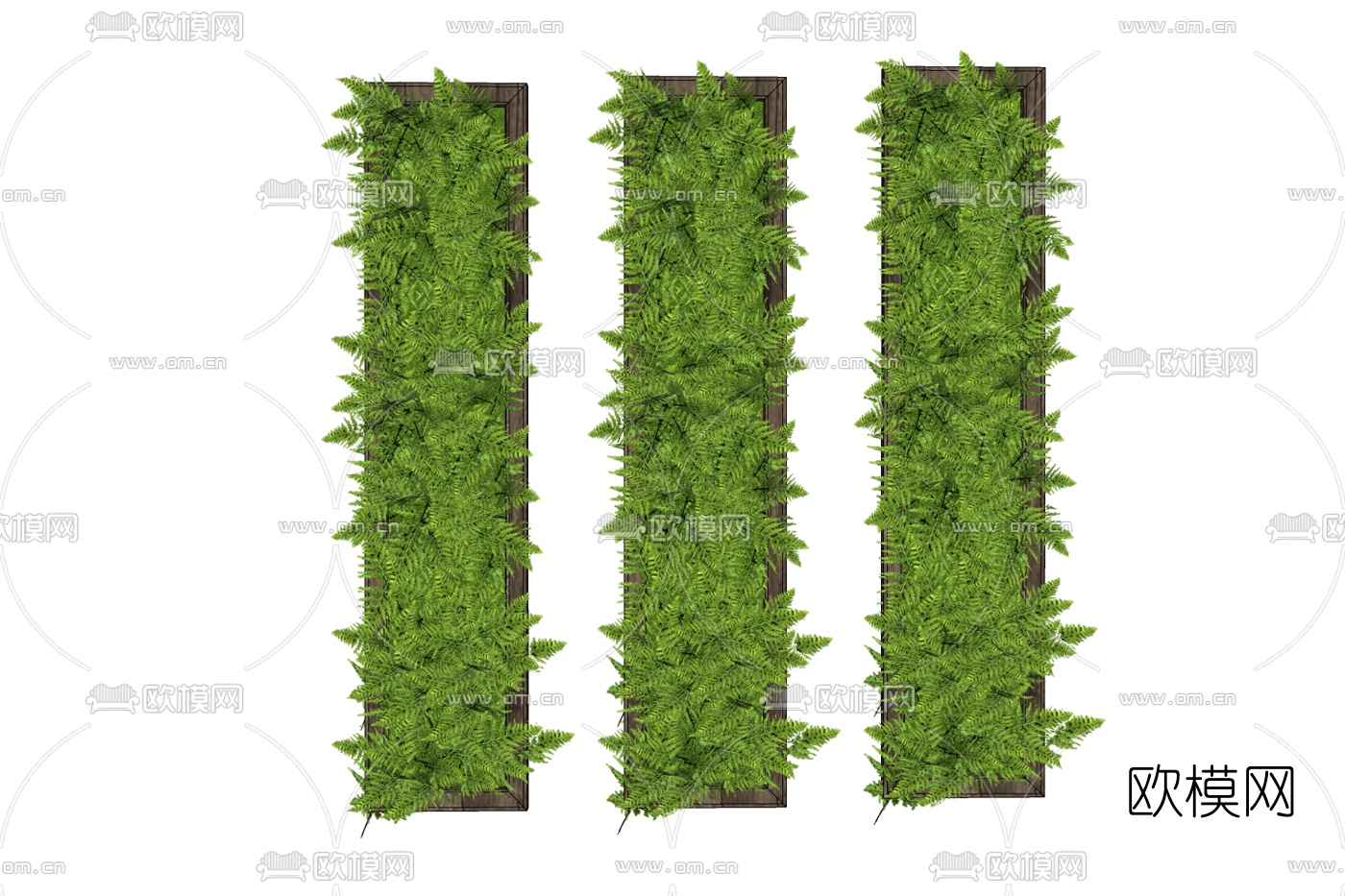 现代植物墙免费su模型下载