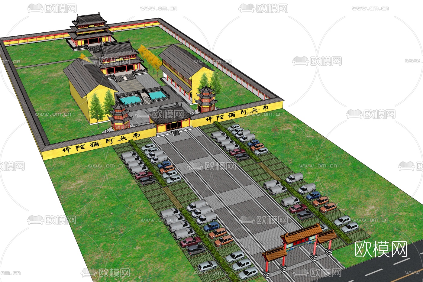 日式寺院免费su模型下载