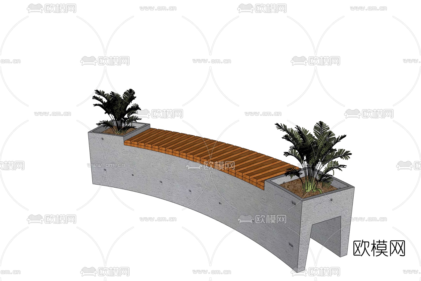 现代实木户外椅免费su模型下载