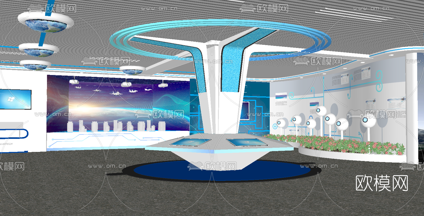 现代科技展厅 科幻馆su模型下载（渲染图3）
