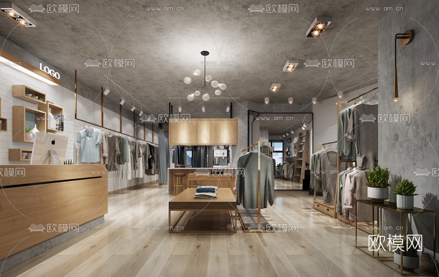 现代简约服装店3d模型