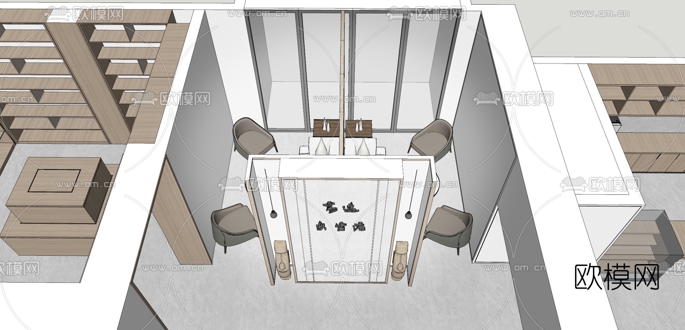 现代办公室休息区su模型下载（渲染图7）