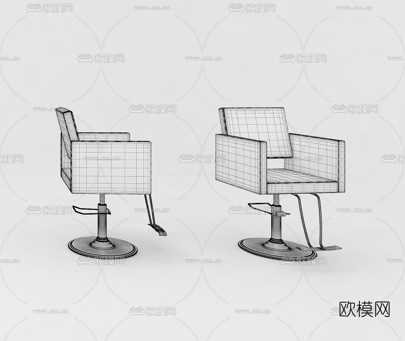现代皮革理发椅3d模型