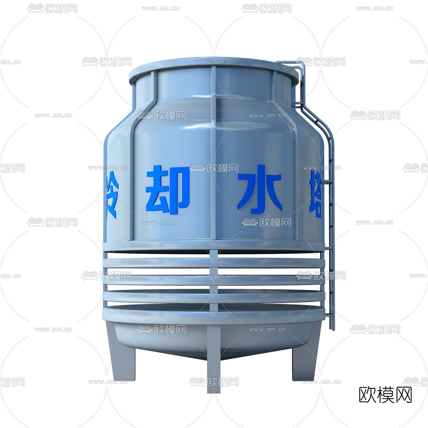 现代冷却水塔储水罐3d模型
