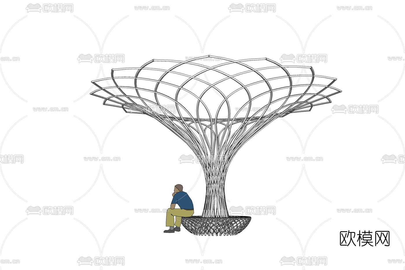现代公用椅免费su模型下载