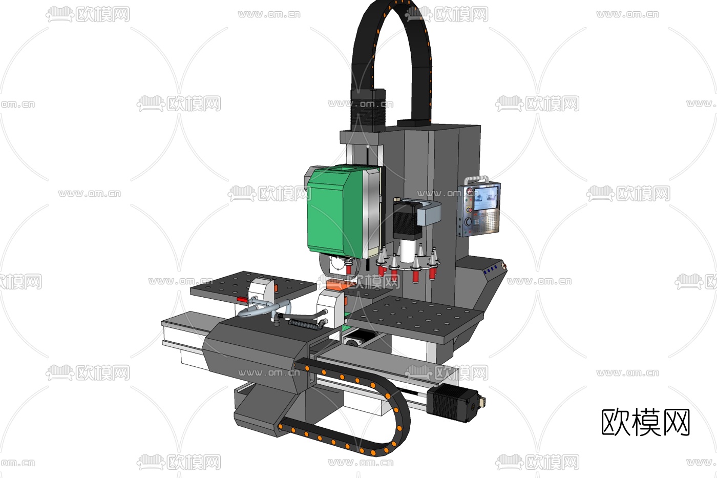 工业风机床免费su模型下载
