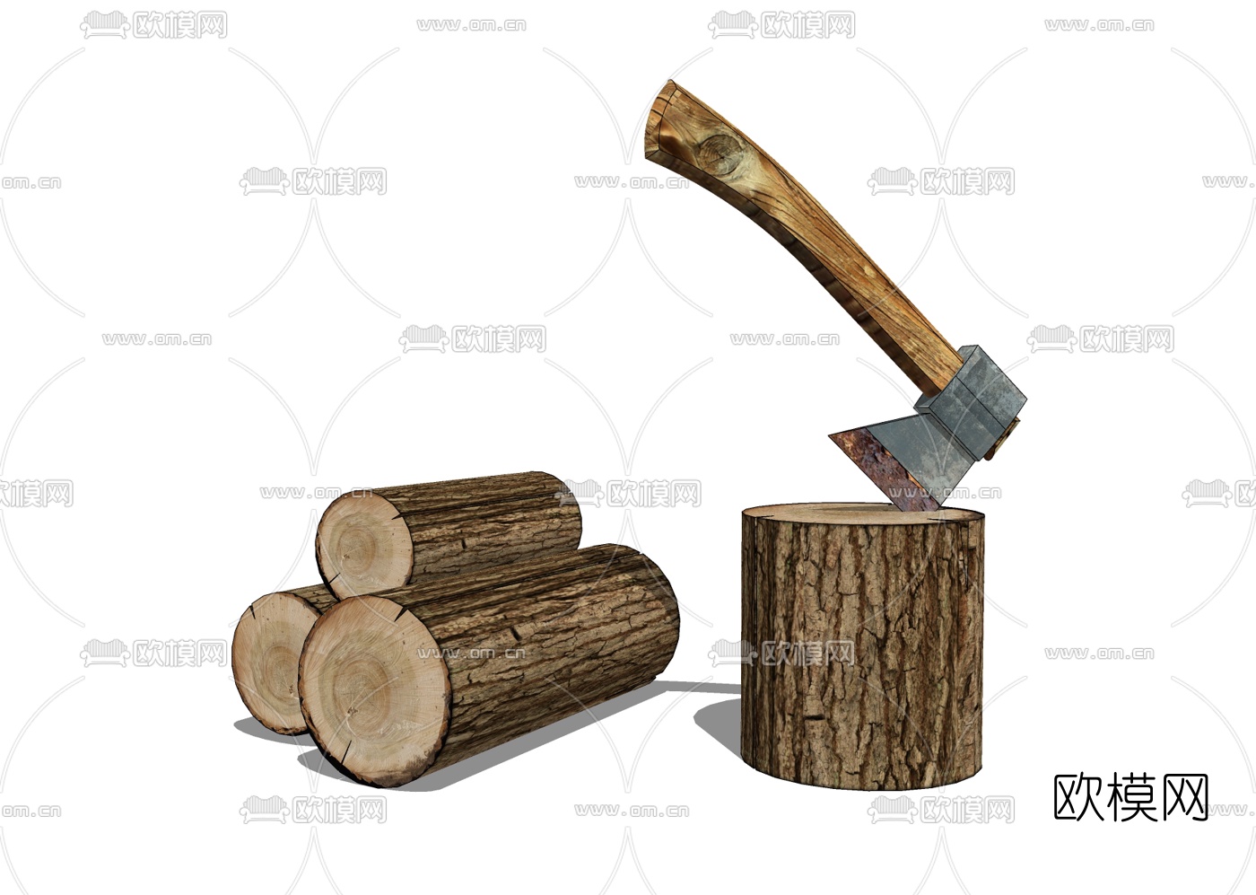 现代木柴免费su模型下载