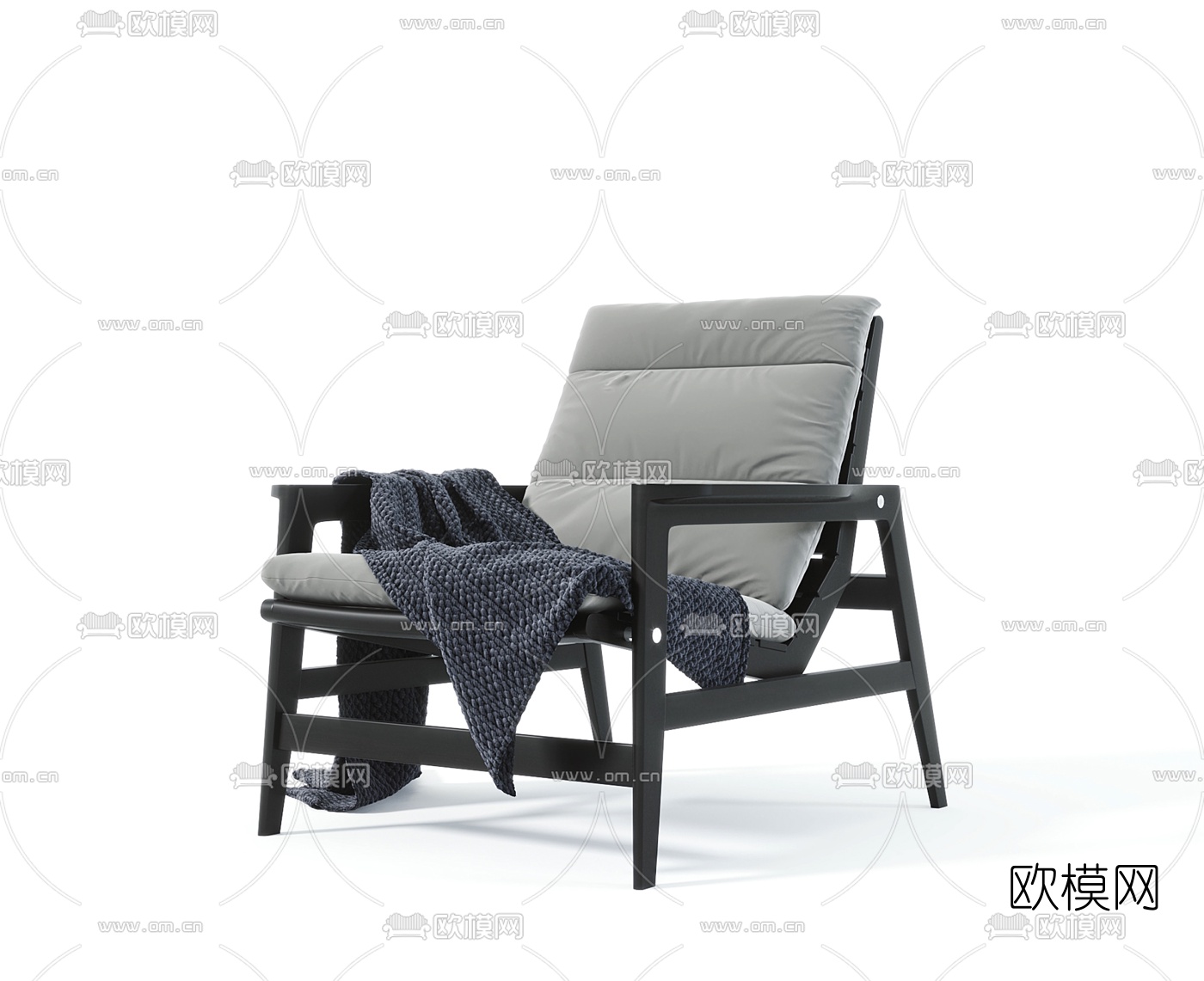 现代布艺休闲椅3d模型