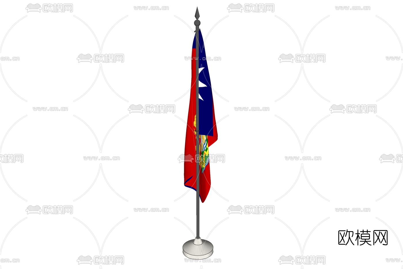 现代旗帜免费su模型下载
