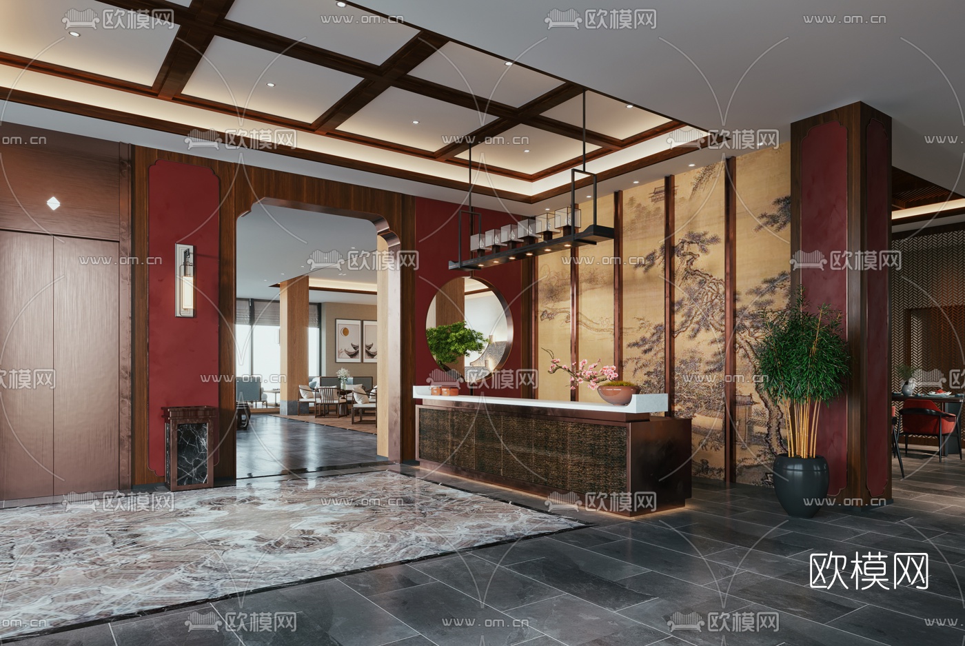 新中式茶楼3d模型