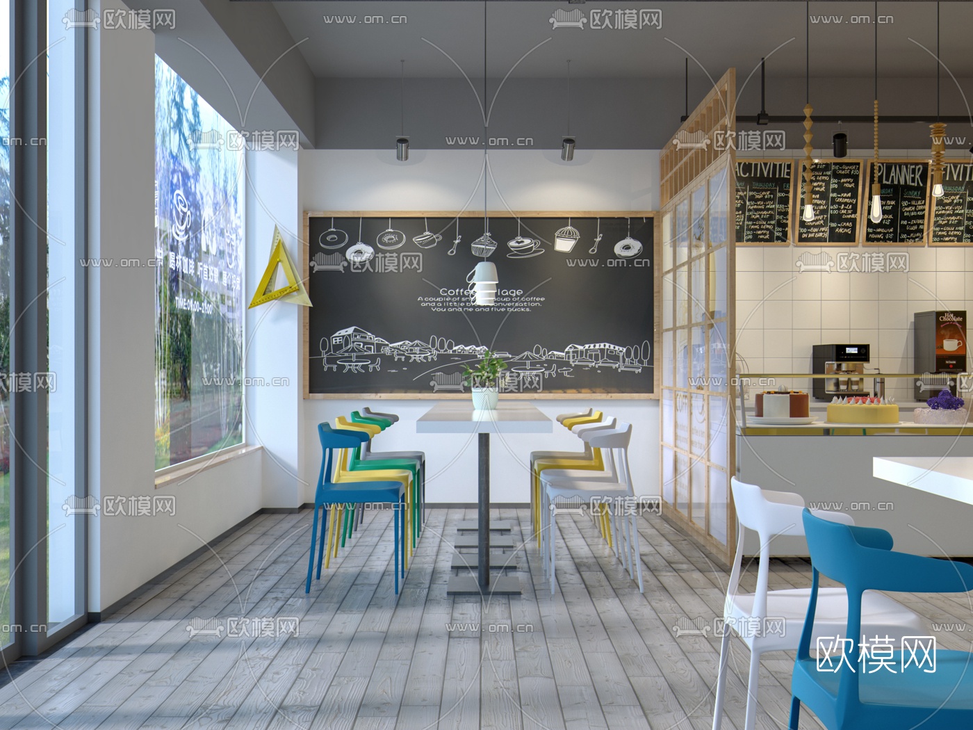 北欧甜品店咖啡店3d模型