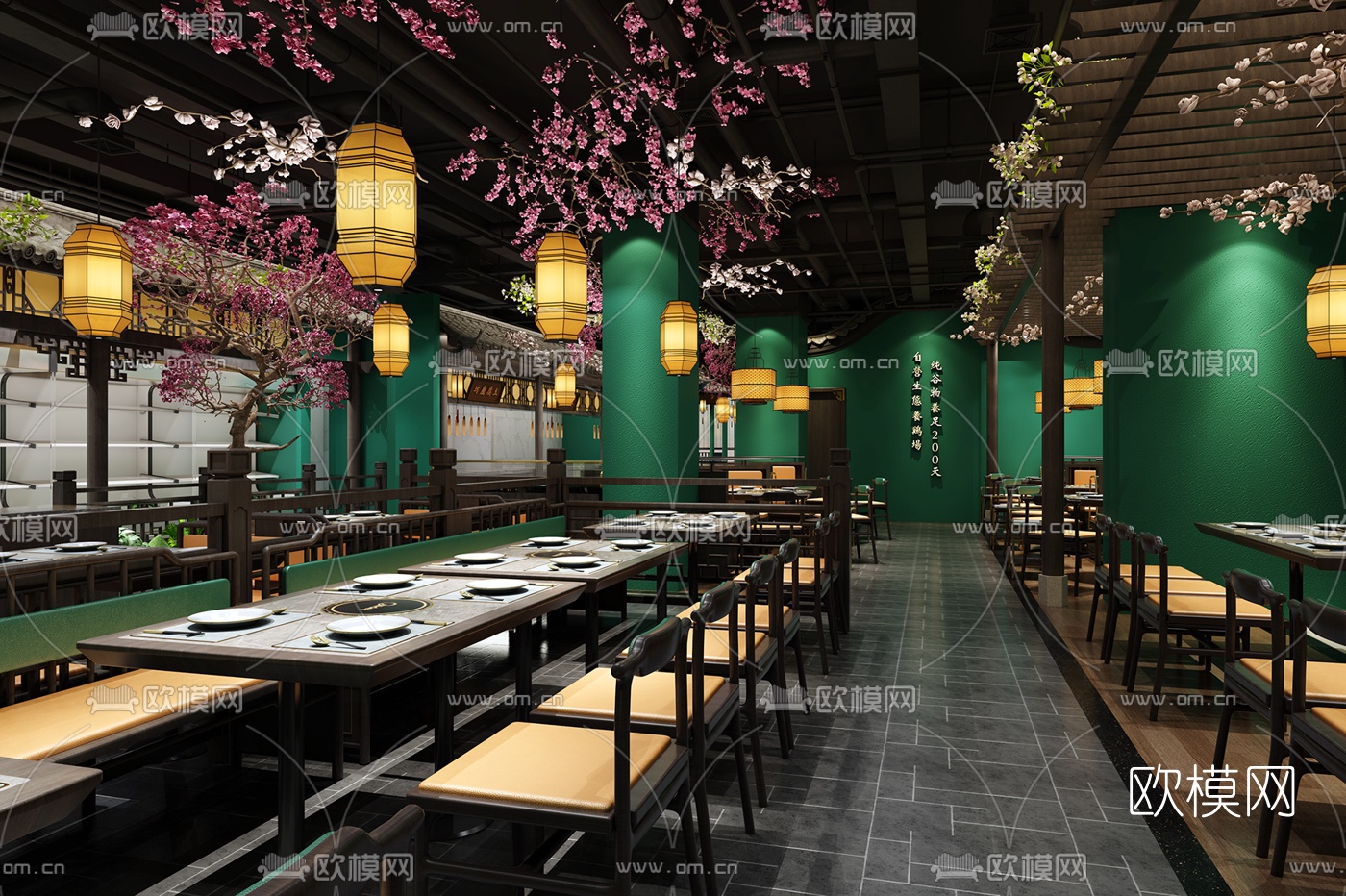 中式猪肚鸡主题餐厅3d模型下载（渲染图7）