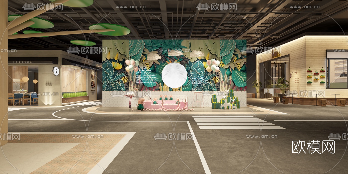 现代商场店铺3d模型