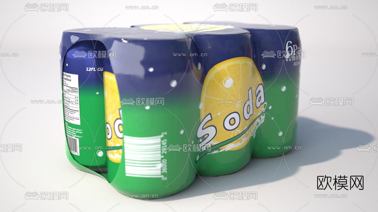 现代罐装可乐苏打水啤酒饮料3d模型