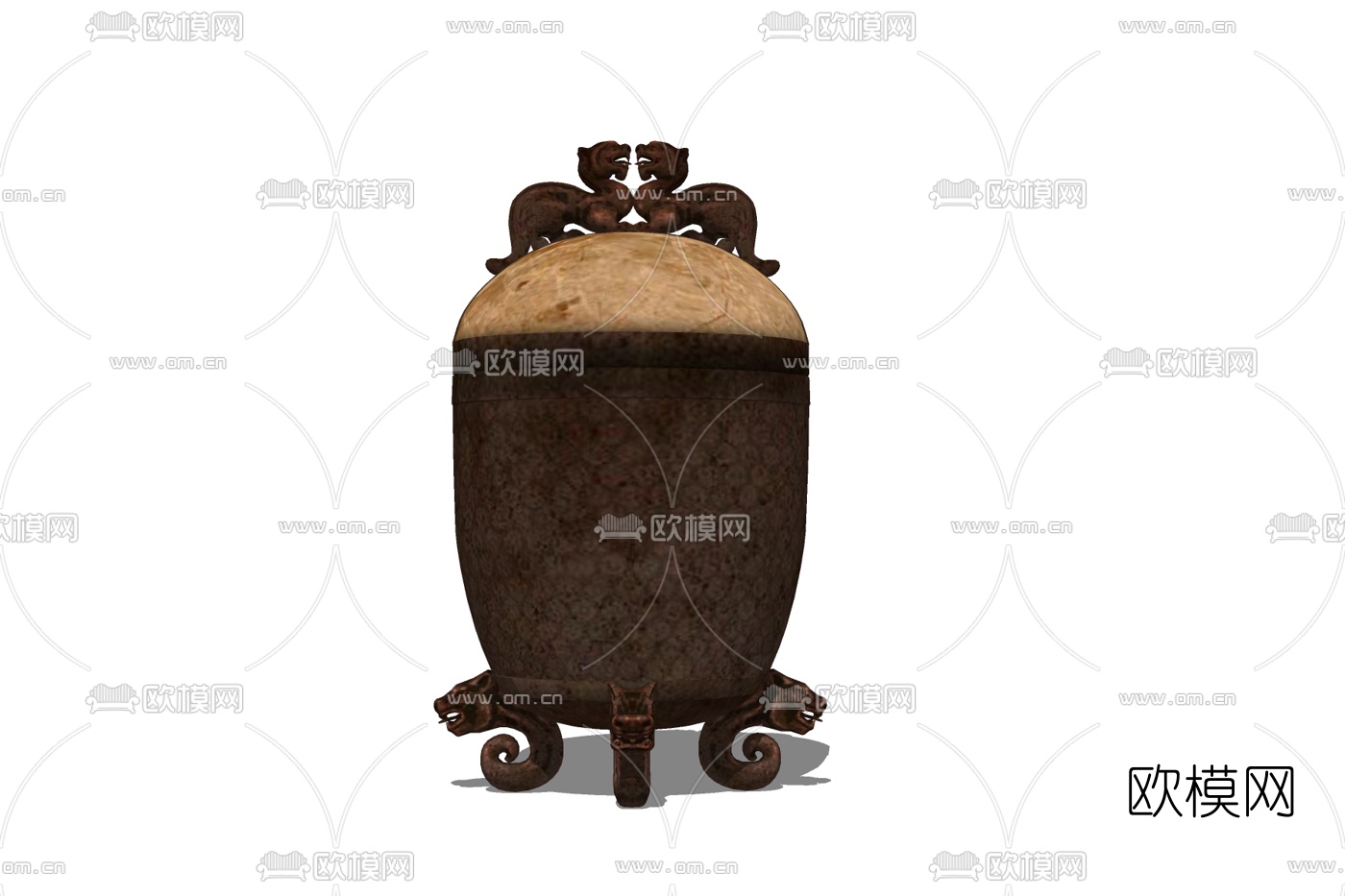 中式陶瓷罐免费su模型下载