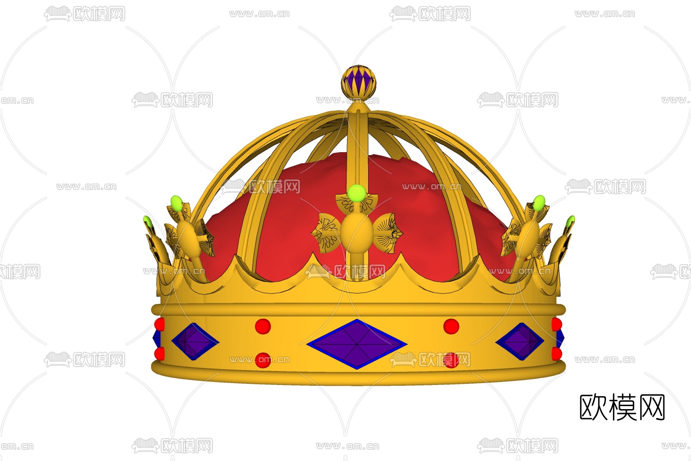 欧式皇冠摆件免费su模型下载