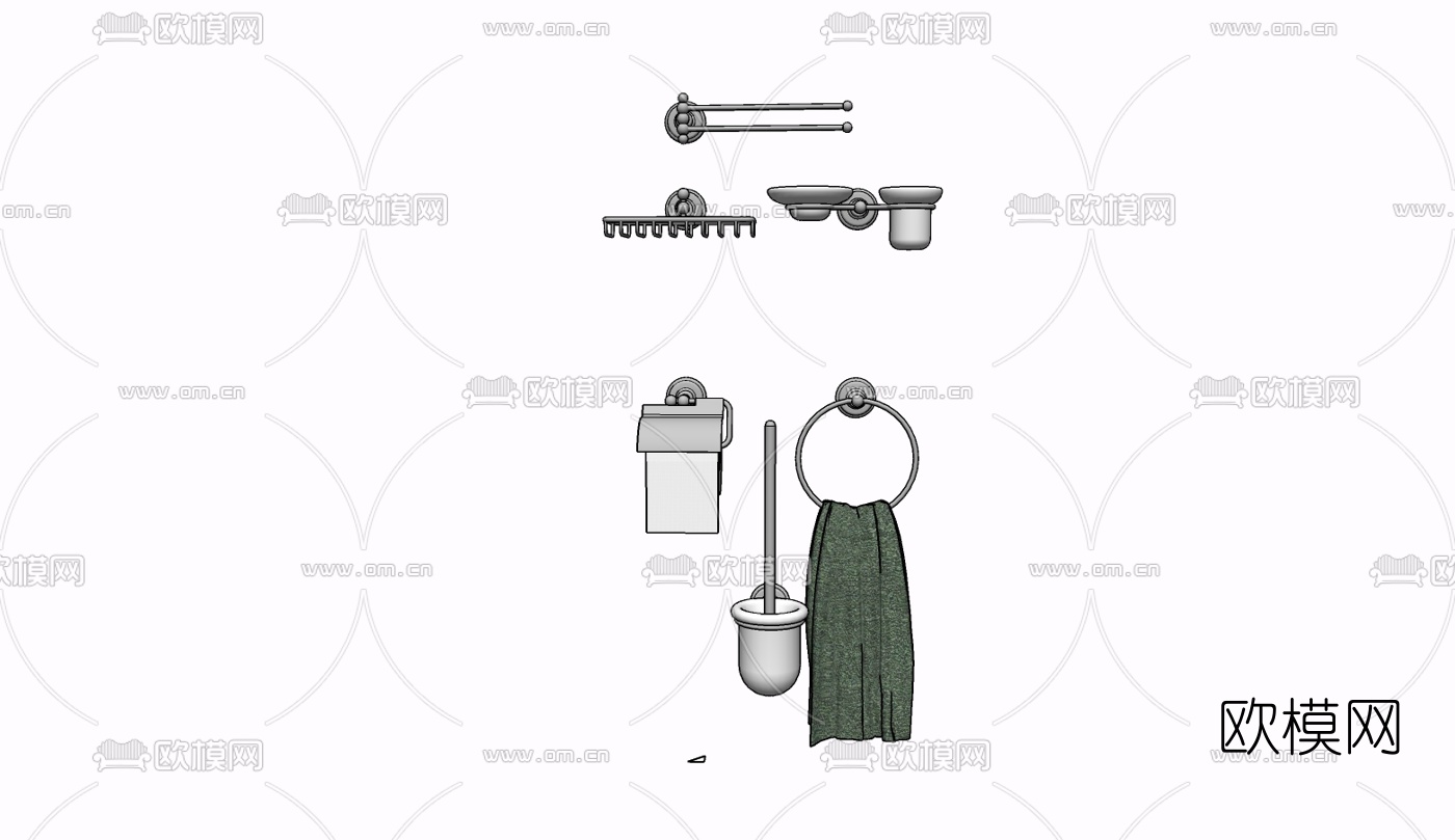 现代卫浴小件免费su模型下载