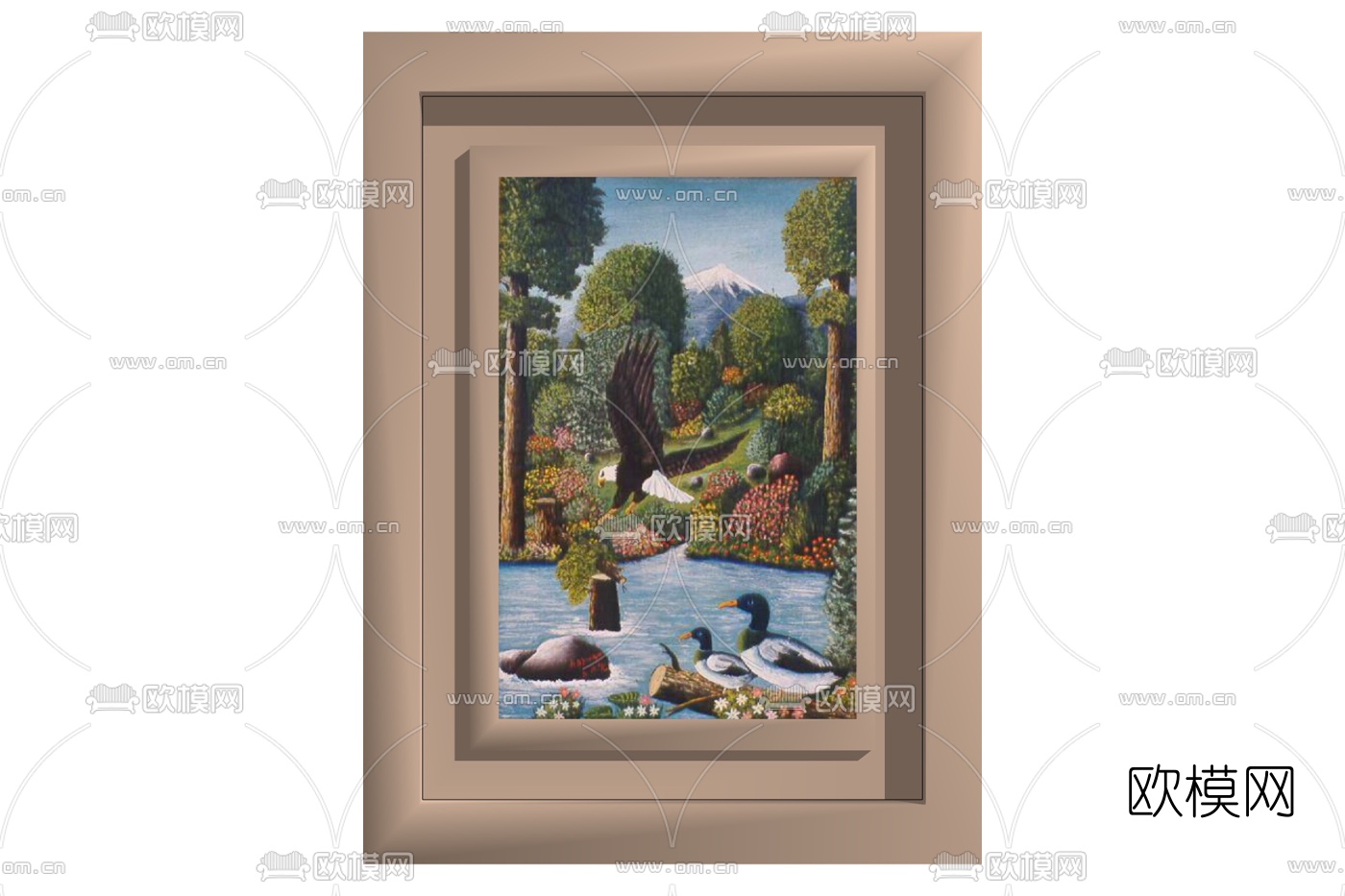 现代风景装饰画免费su模型下载