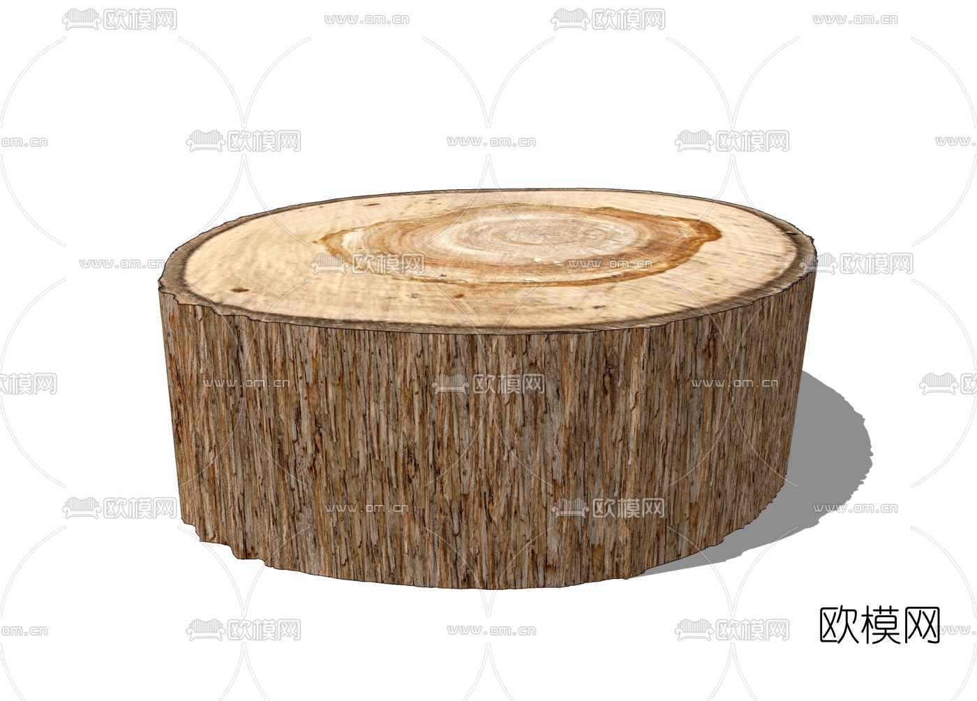 自然风树轮凳子免费su模型下载