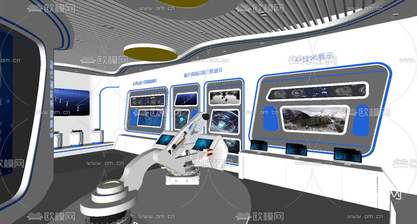 现代科技展厅su模型下载（渲染图3）