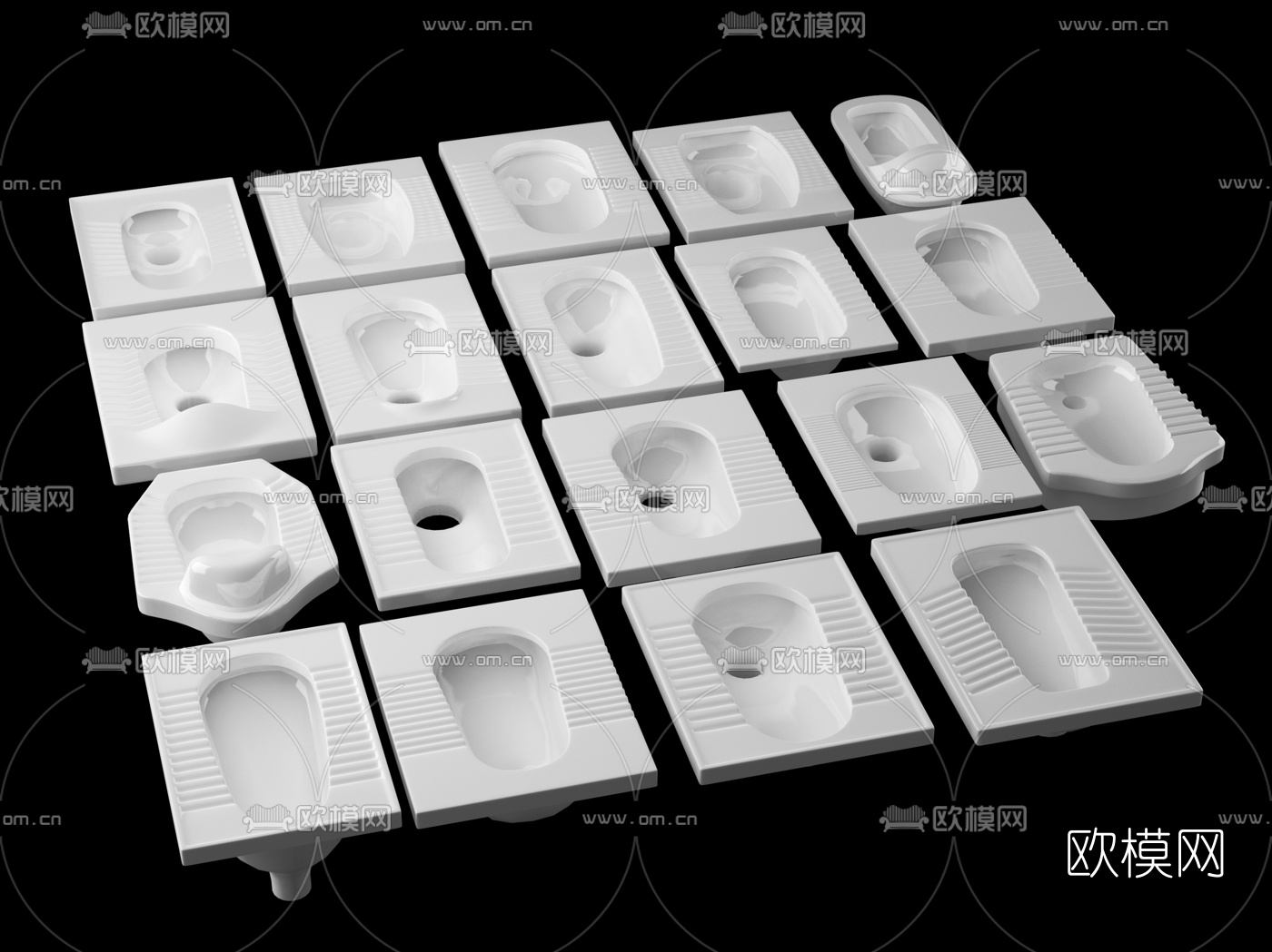 现代蹲厕蹲便器3d模型