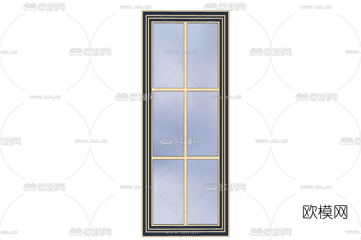 现代玻璃落地窗免费su模型下载