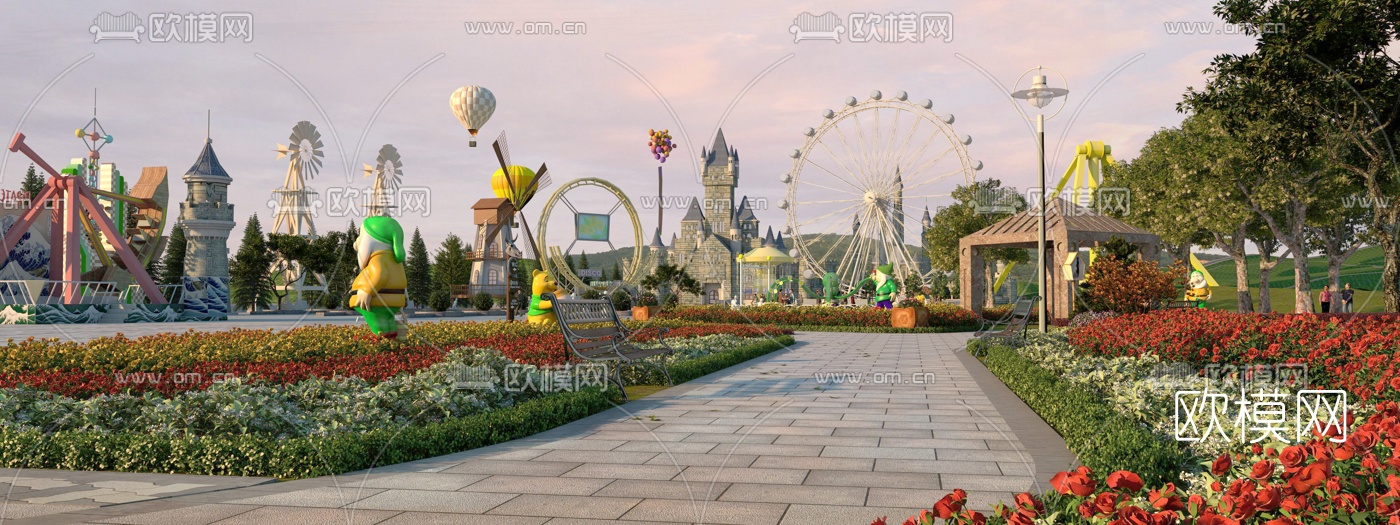 现代游乐场3d模型下载