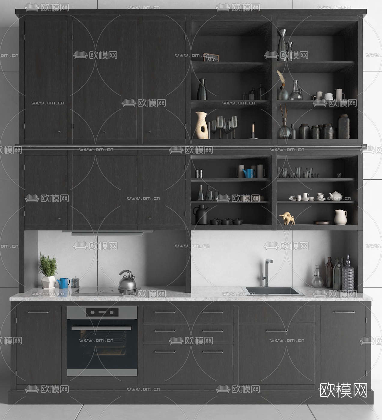 现代多功能橱柜3d模型