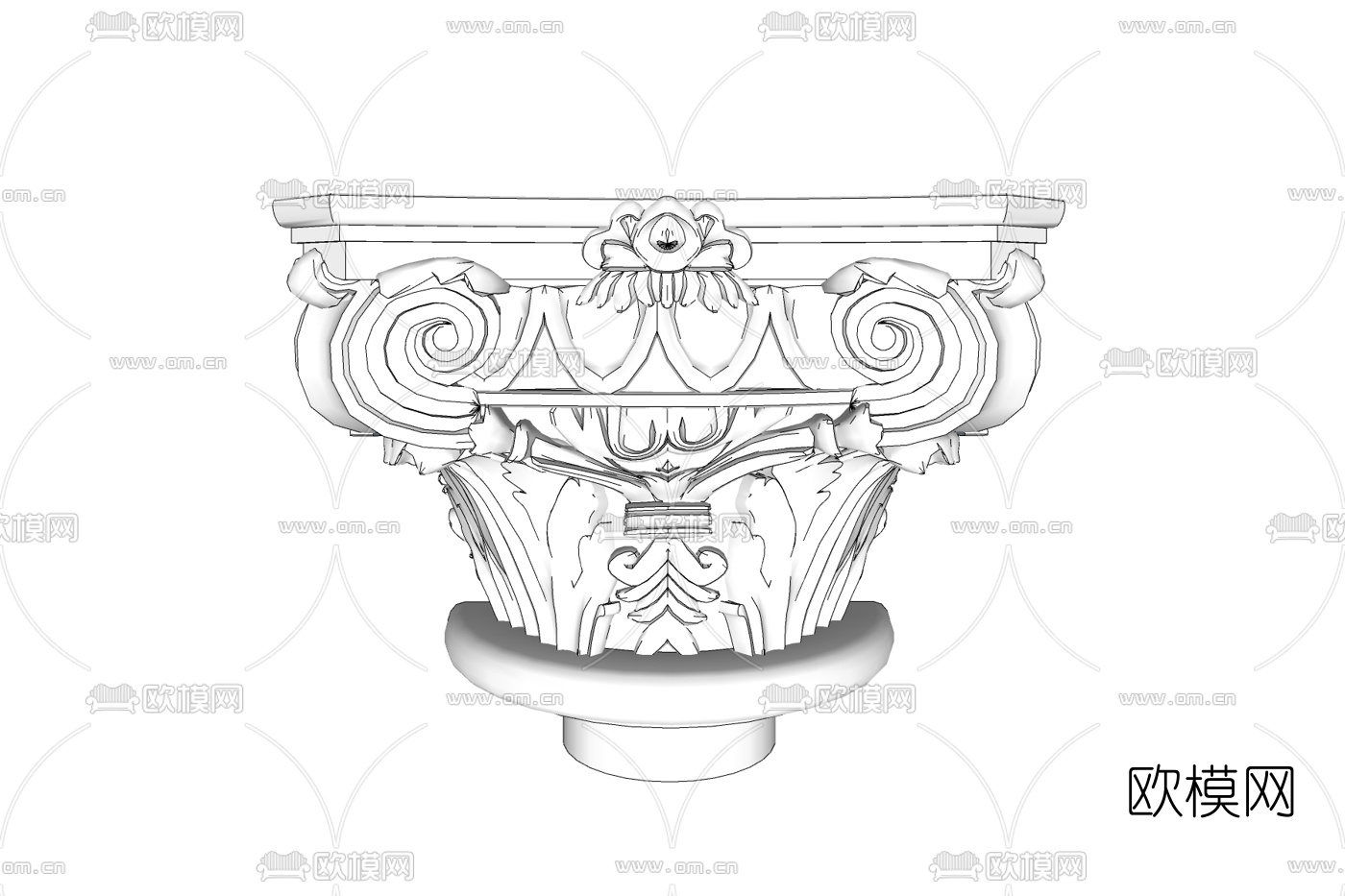 欧式石膏雕花免费su模型下载