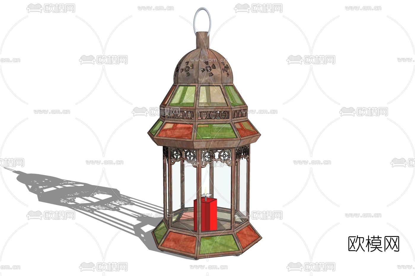 欧式古典烛台灯免费su模型