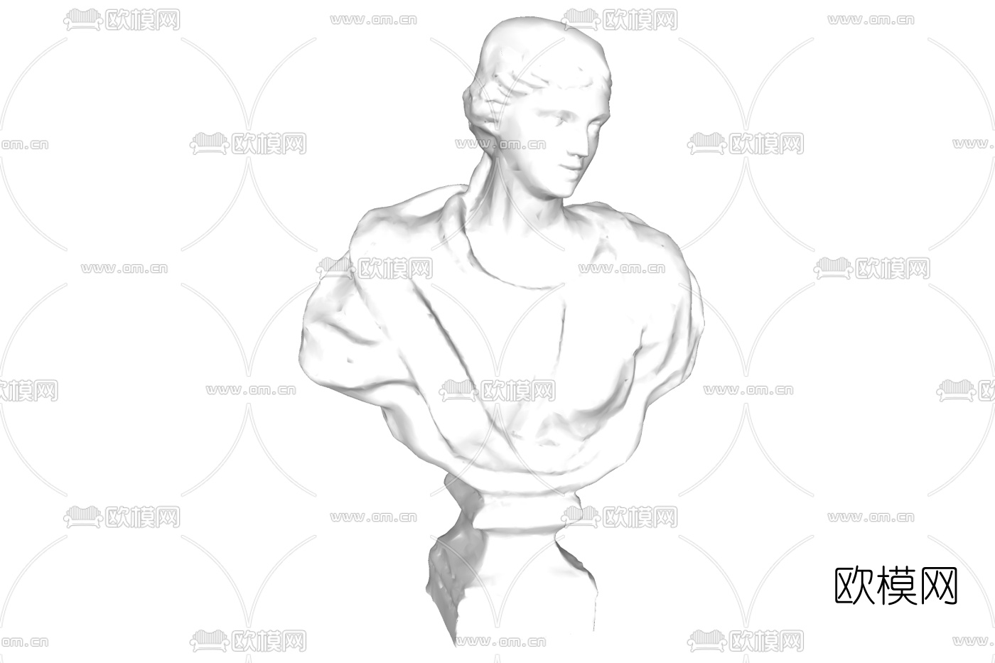 欧式人物雕塑免费su模型下载