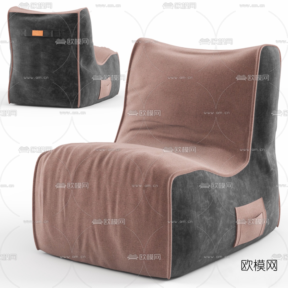 现代布艺单人沙发3d模型