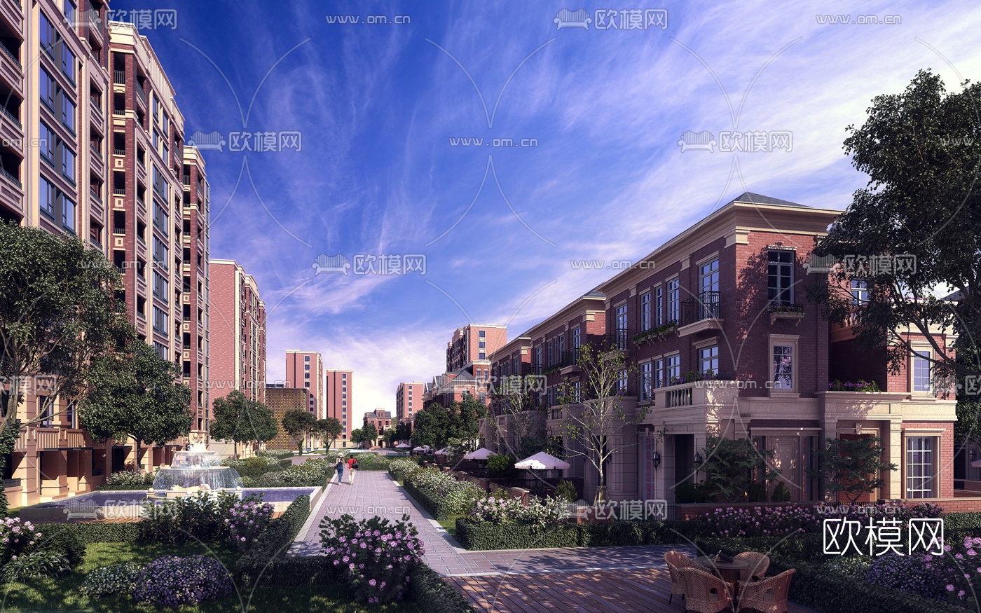 欧式住宅洋房建筑外观3d模型