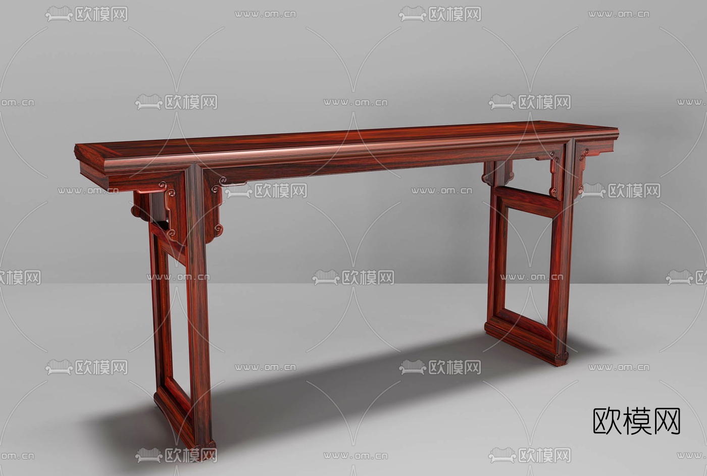中式实木端景条案3d模型