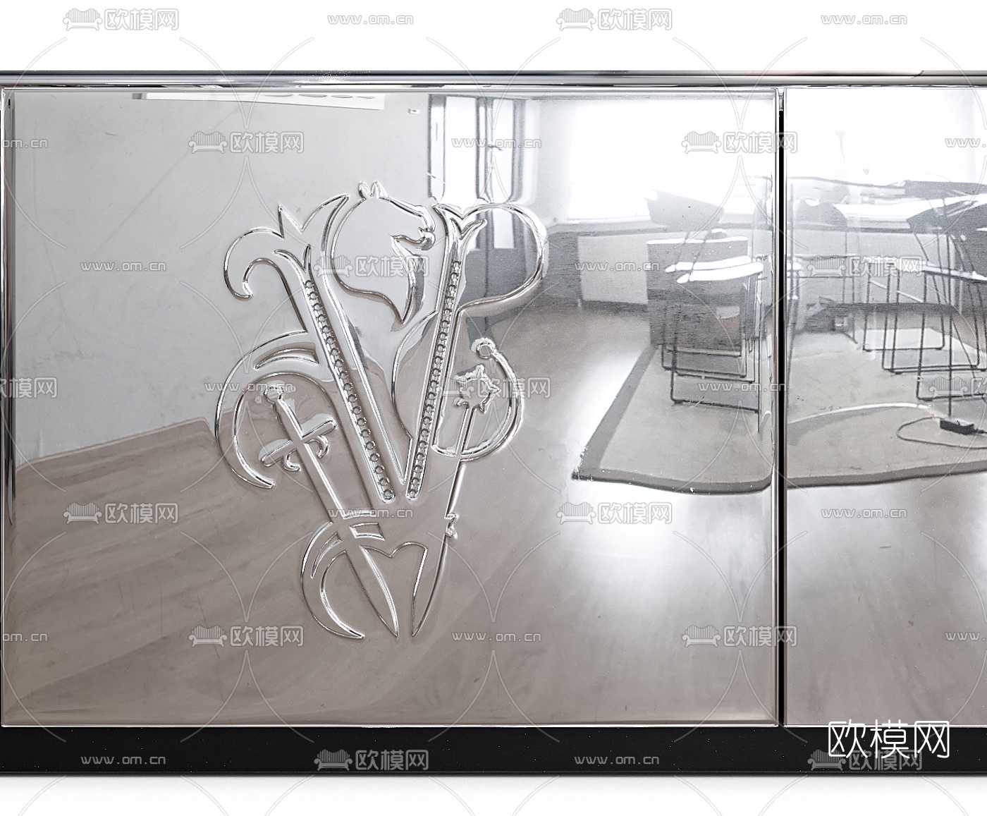 后现代金属电视柜3d模型