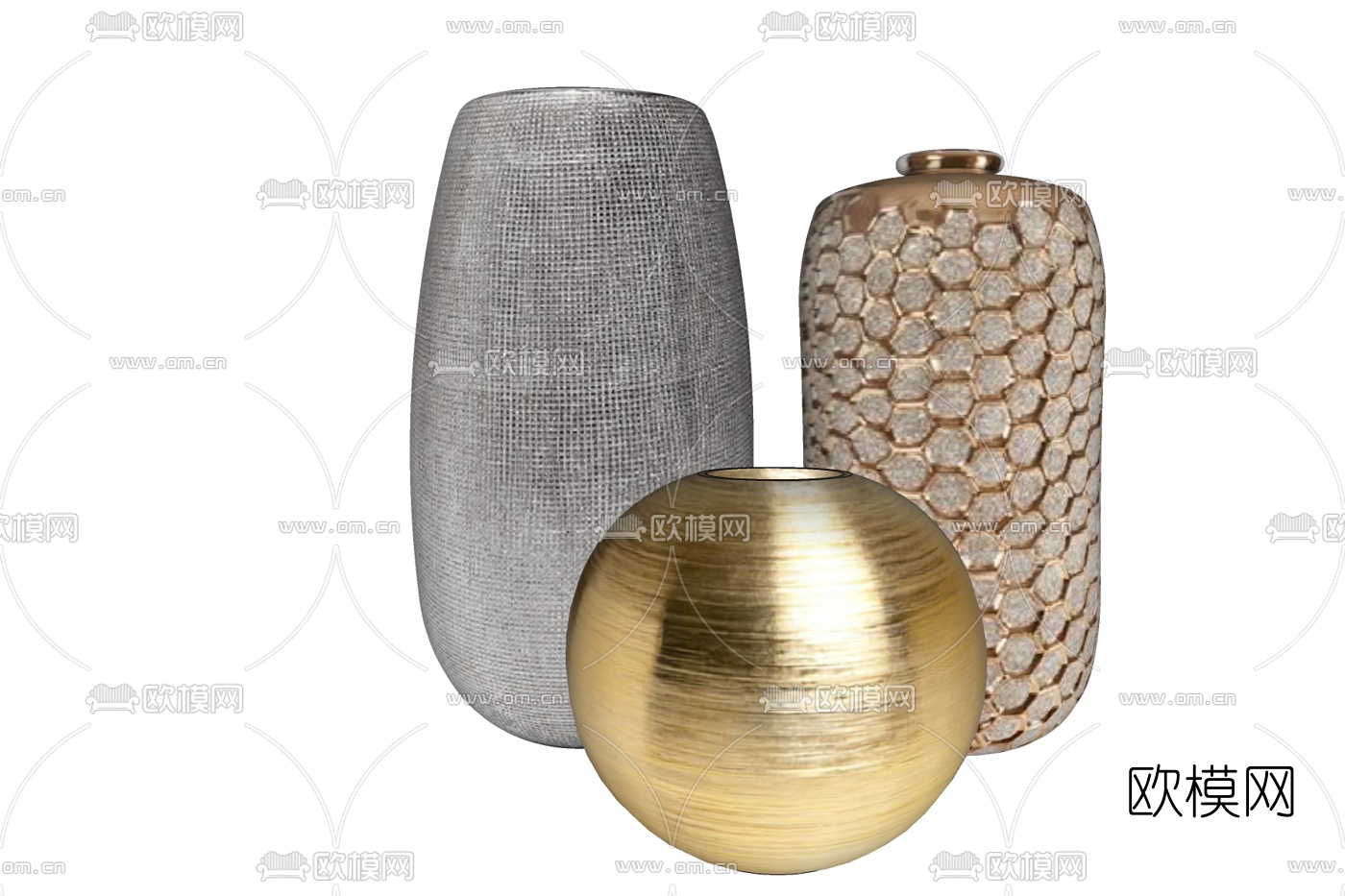 现代金属陶瓷器皿免费su模型下载