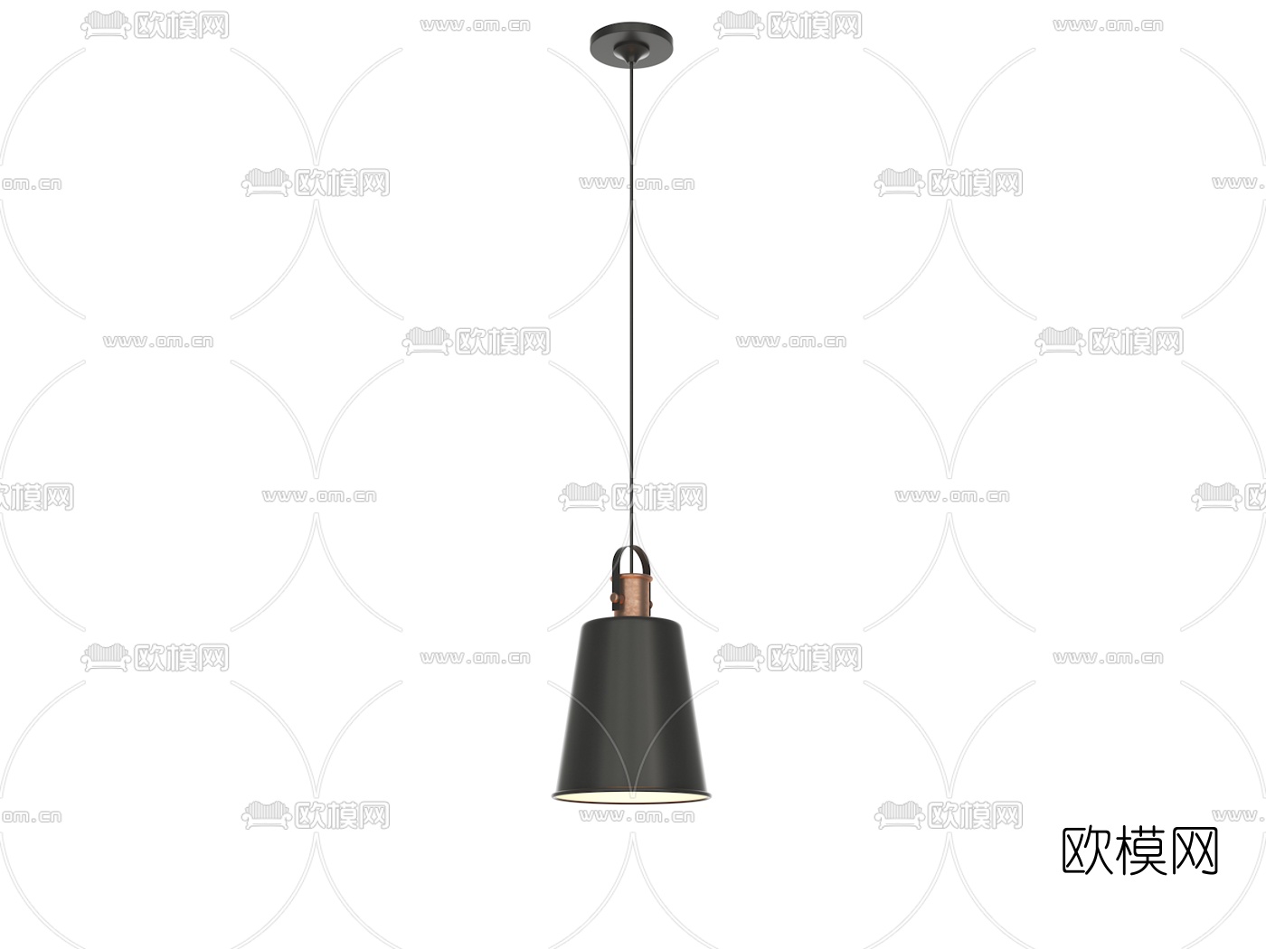 工业风铁艺吊灯3d模型下载（渲染图2）