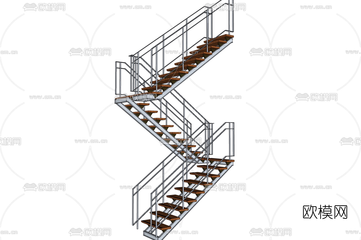 现代楼梯免费su模型下载