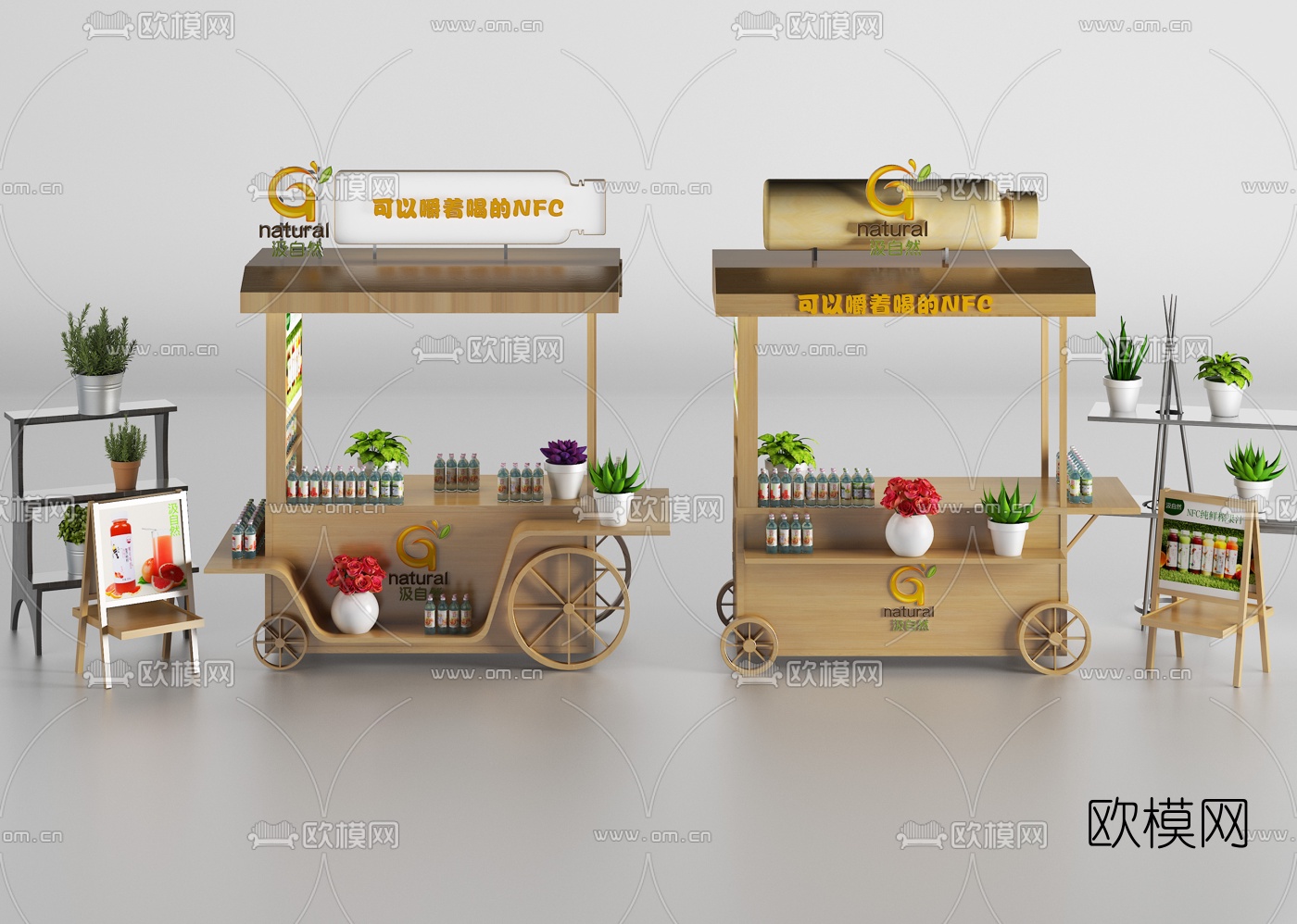 北欧摊位档口售货车3d模型
