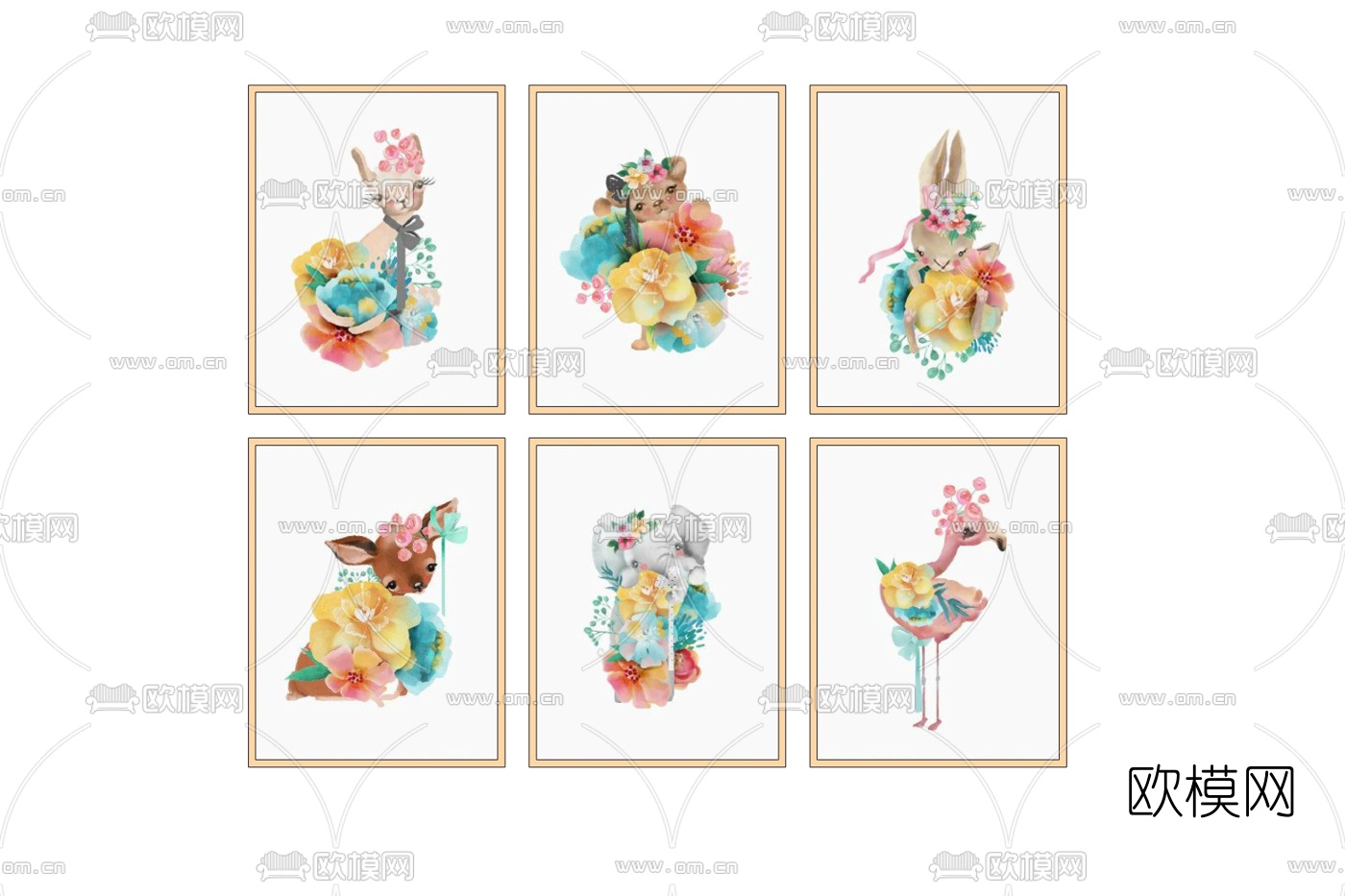 北欧动物装饰画免费su模型下载