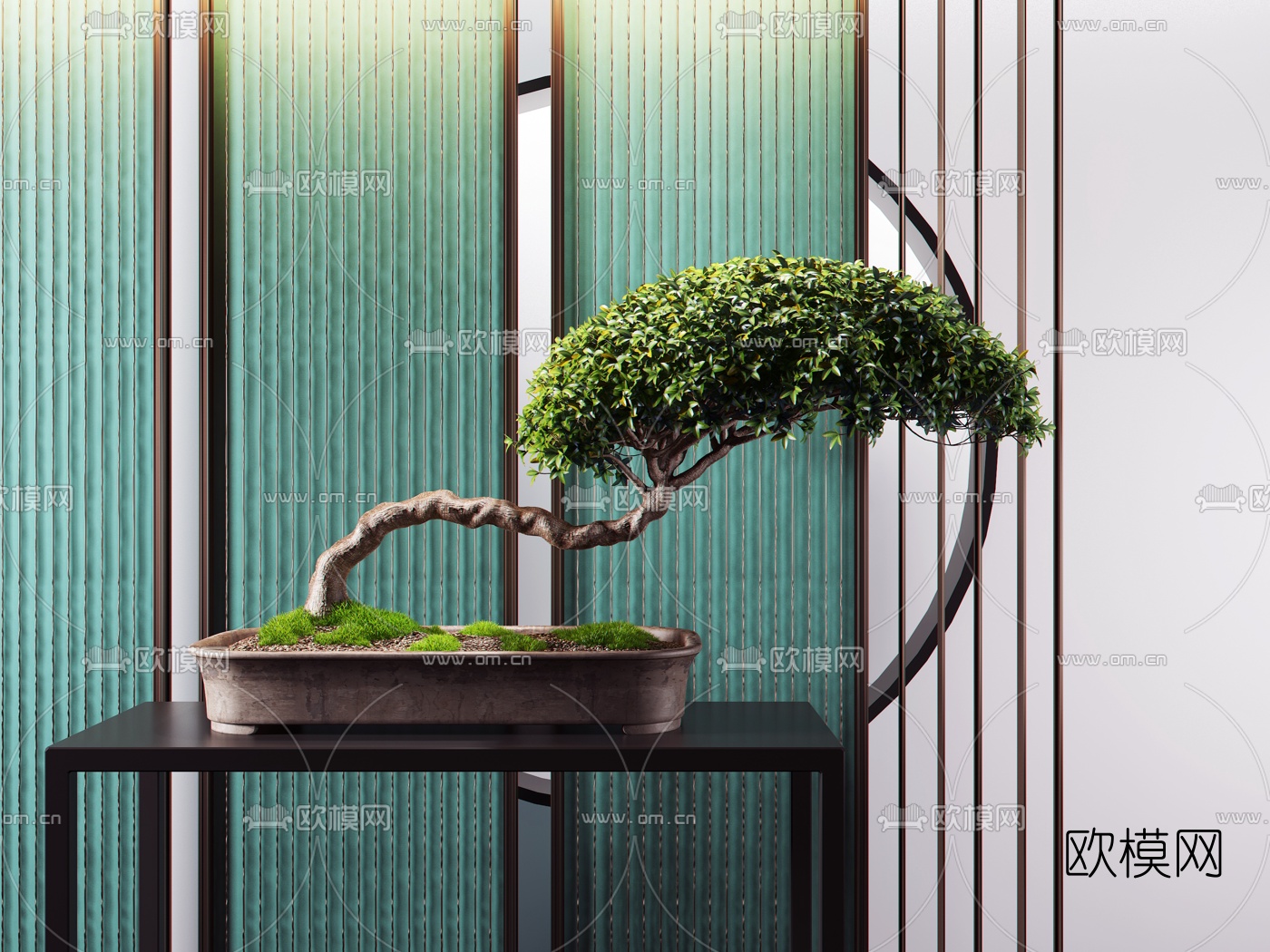 新中式松树盆栽3d模型-免费3dmax模型库-欧模网