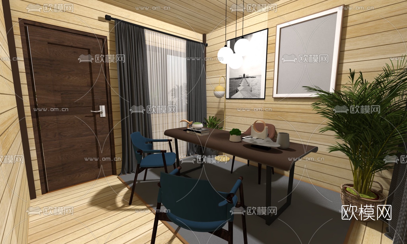 现代风屋顶花园su模型下载（渲染图3）