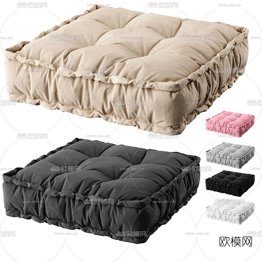 现代布艺沙发坐垫3d模型下载（渲染图1）