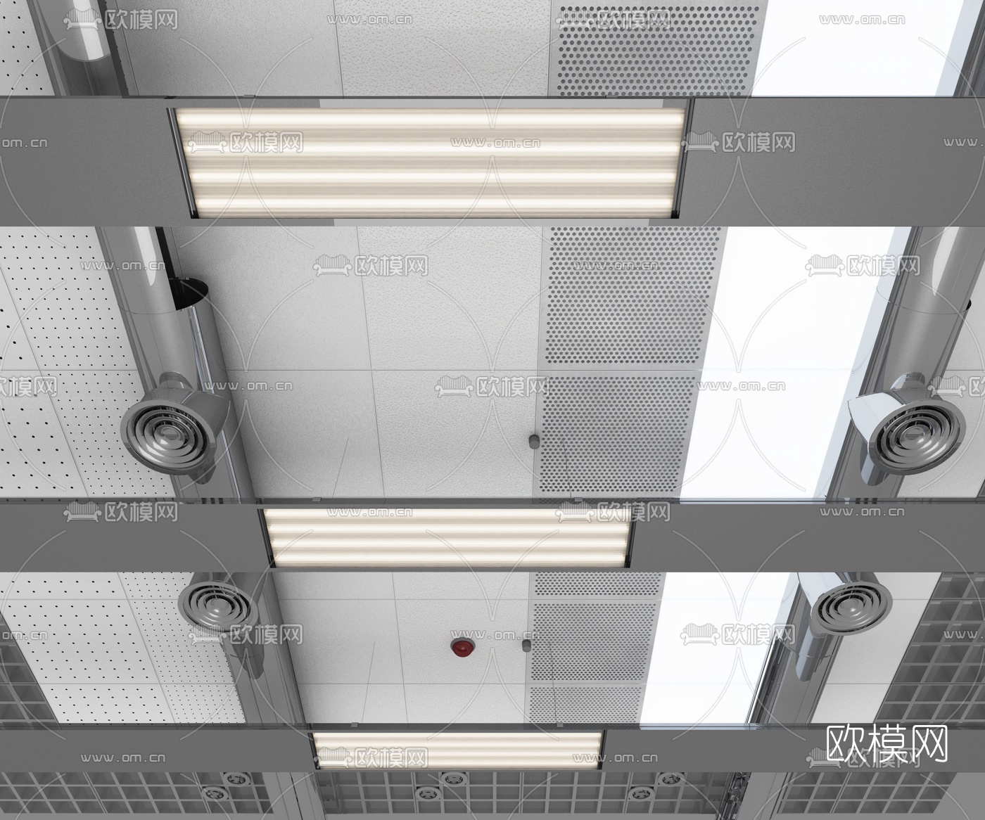 工业风通风管吊顶3d模型下载