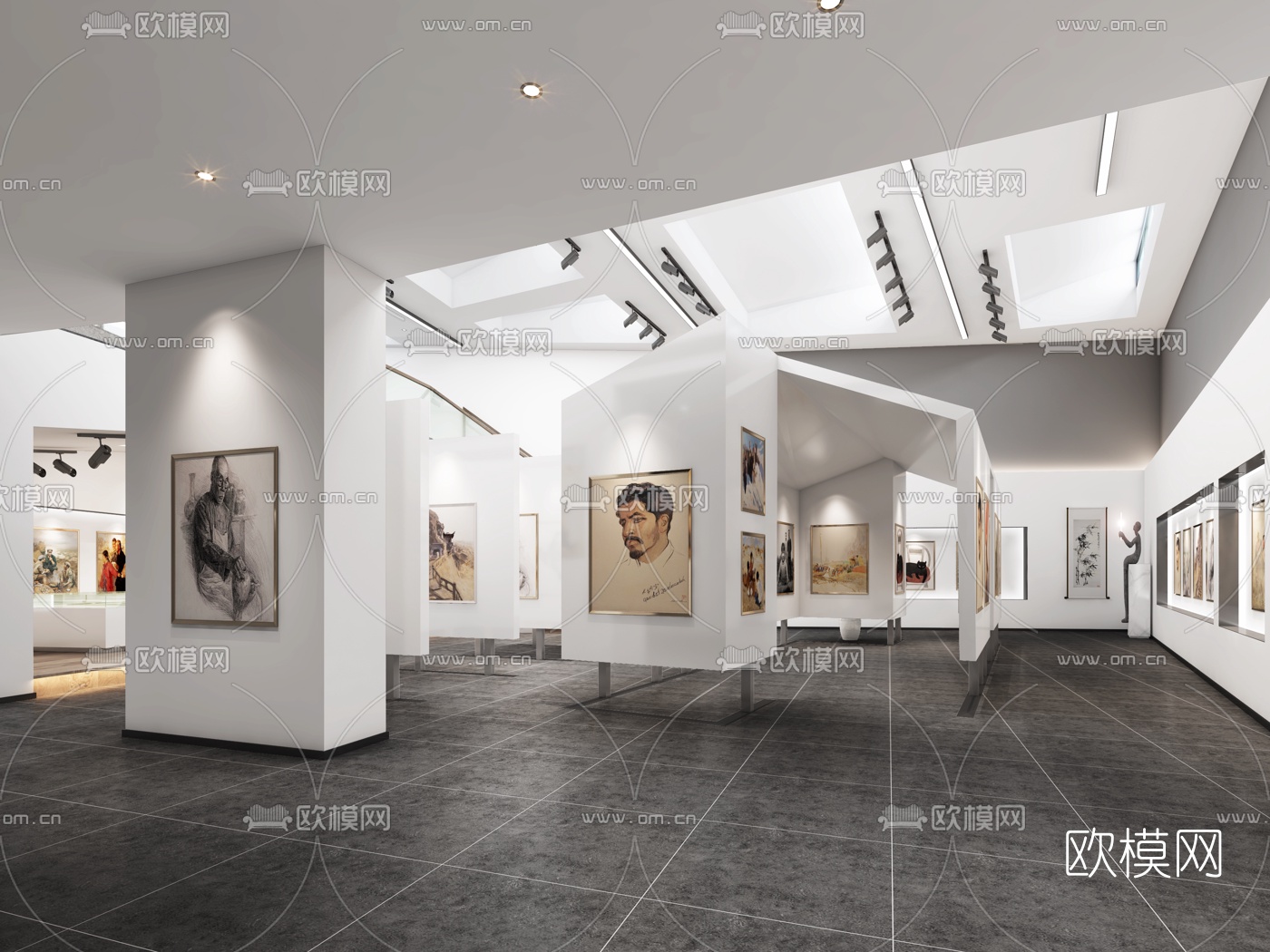 现代美术馆展厅3d模型